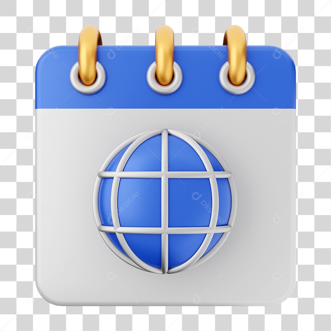 Elemento 3D Calendário para Composição PNG Transparente