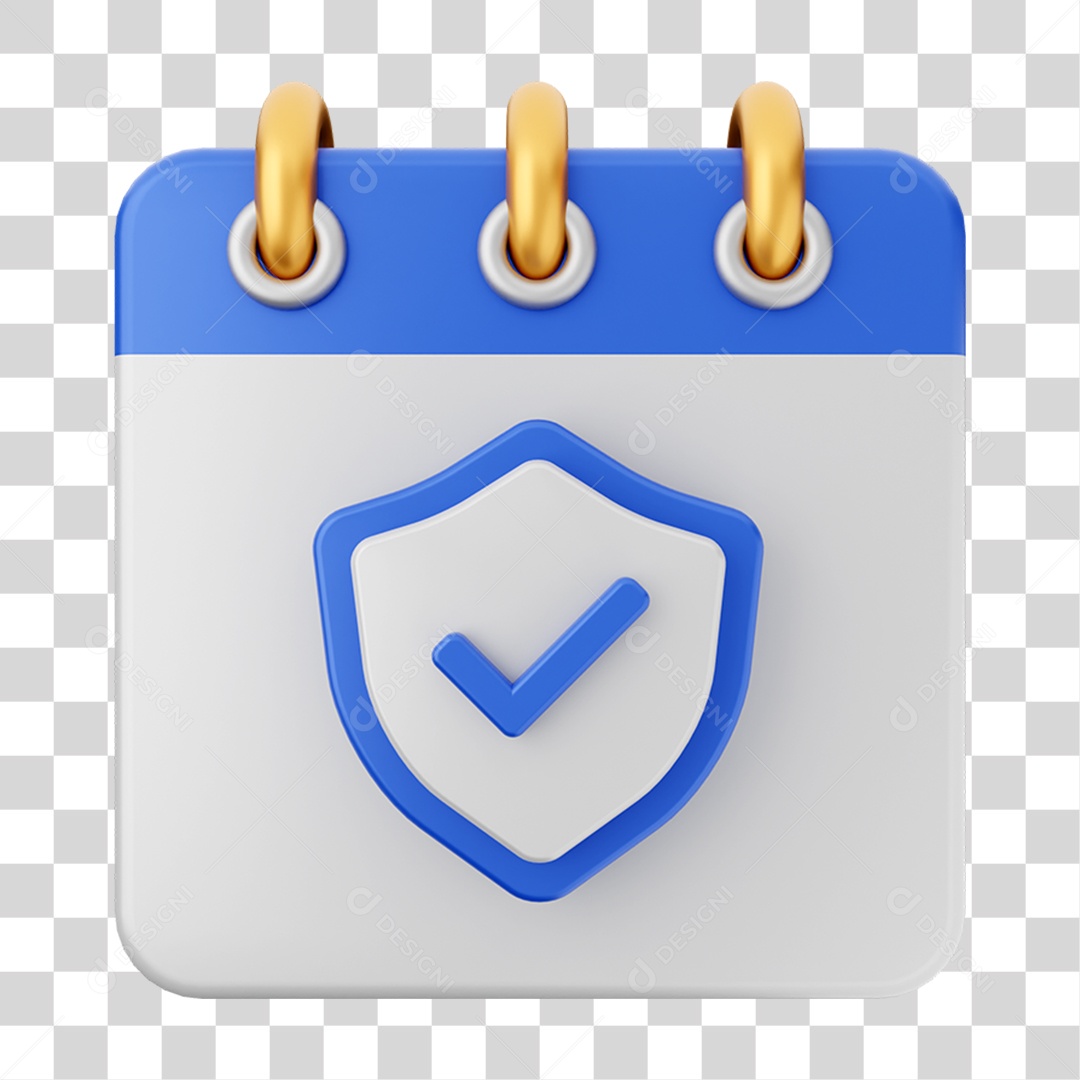 Elemento 3D Calendário para Composição PNG Transparente