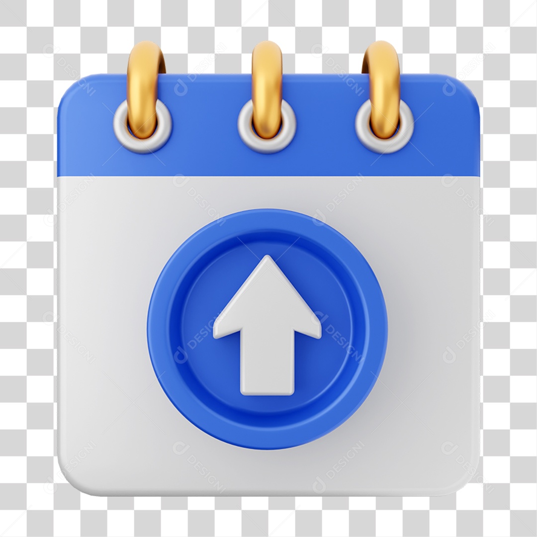 Elemento 3D Calendário para Composição PNG Transparente