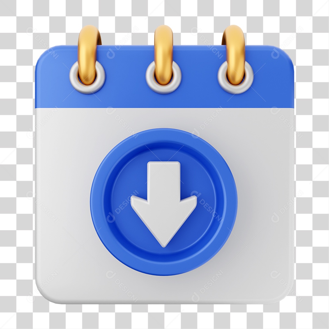 Elemento 3D Calendário para Composição PNG Transparente