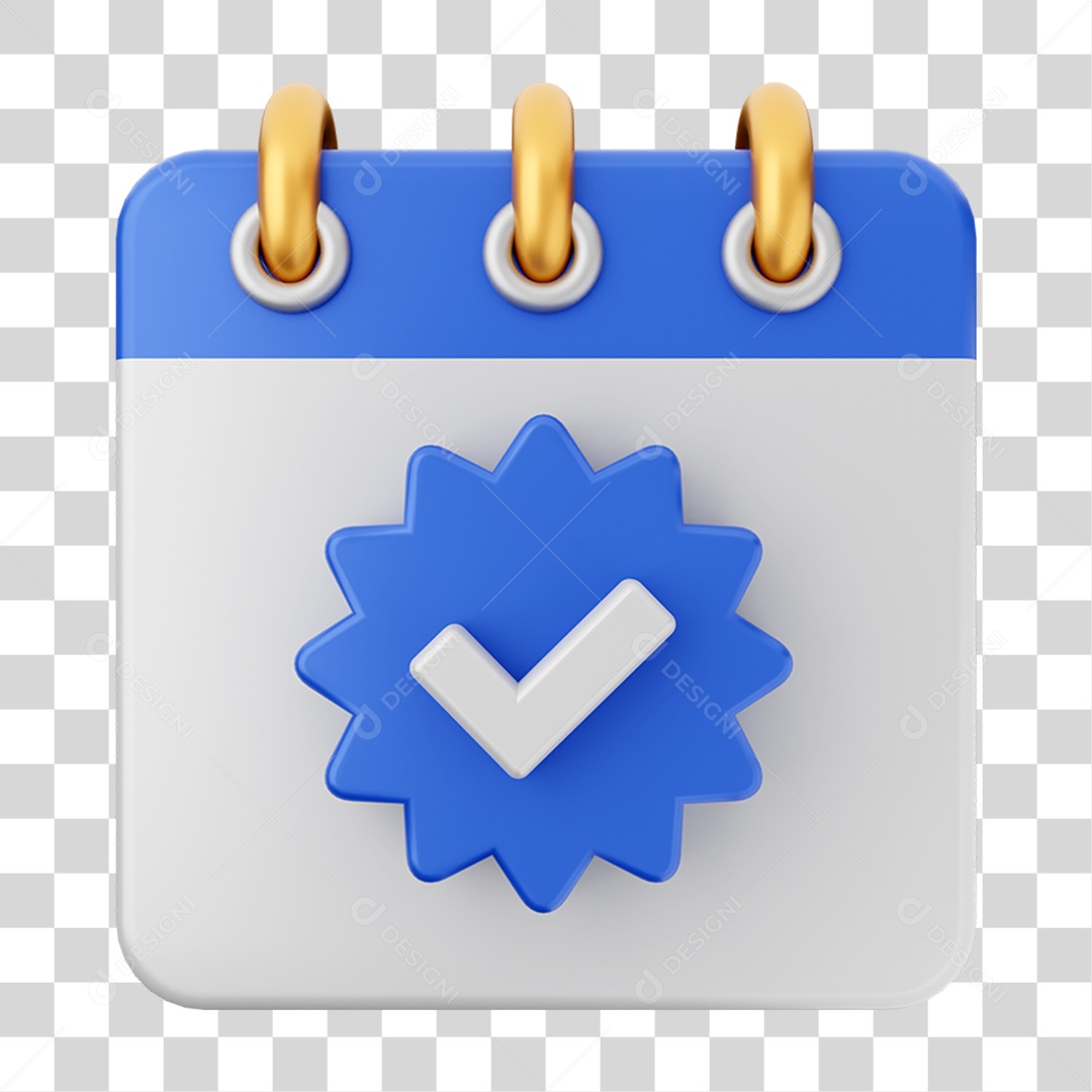 Elemento 3D Calendário para Composição PNG Transparente