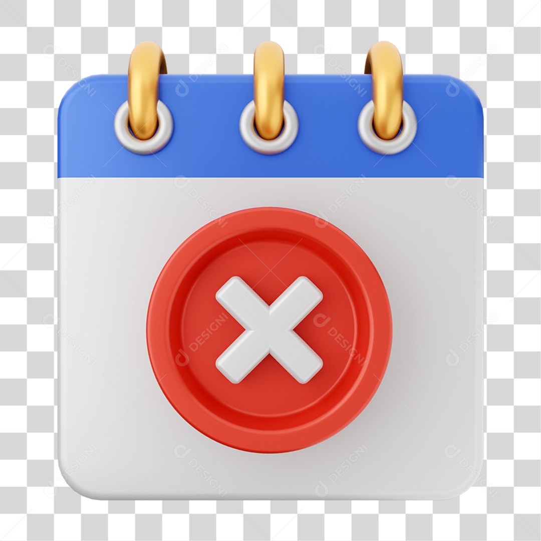 Elemento 3D Calendário para Composição PNG Transparente