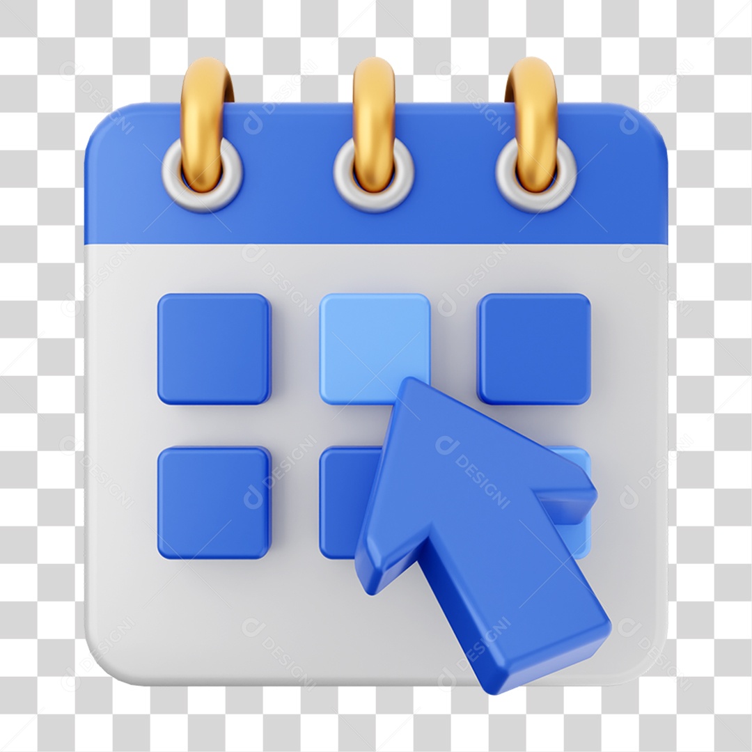 Elemento 3D Calendário para Composição PNG Transparente