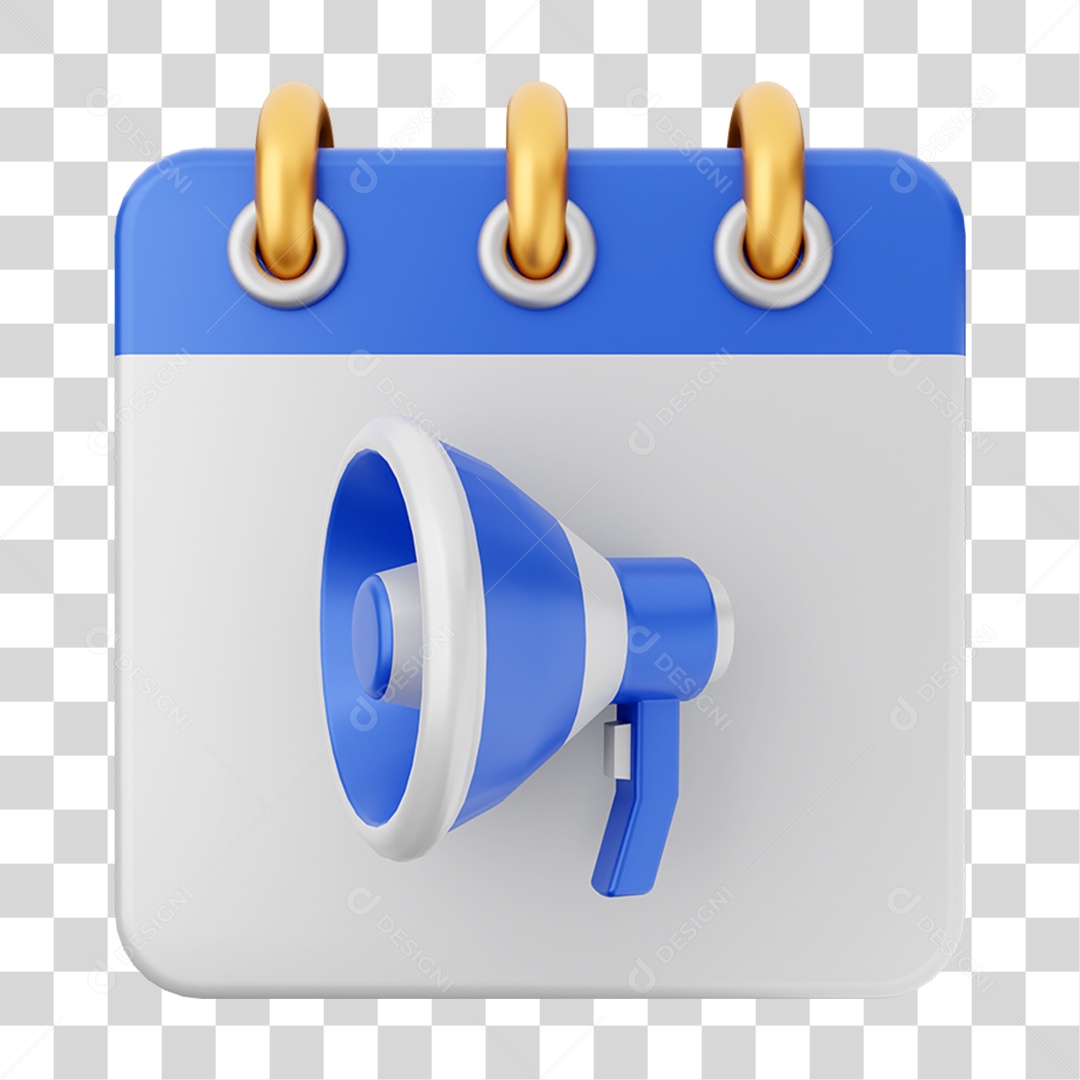 Elemento 3D Calendário para Composição PNG Transparente