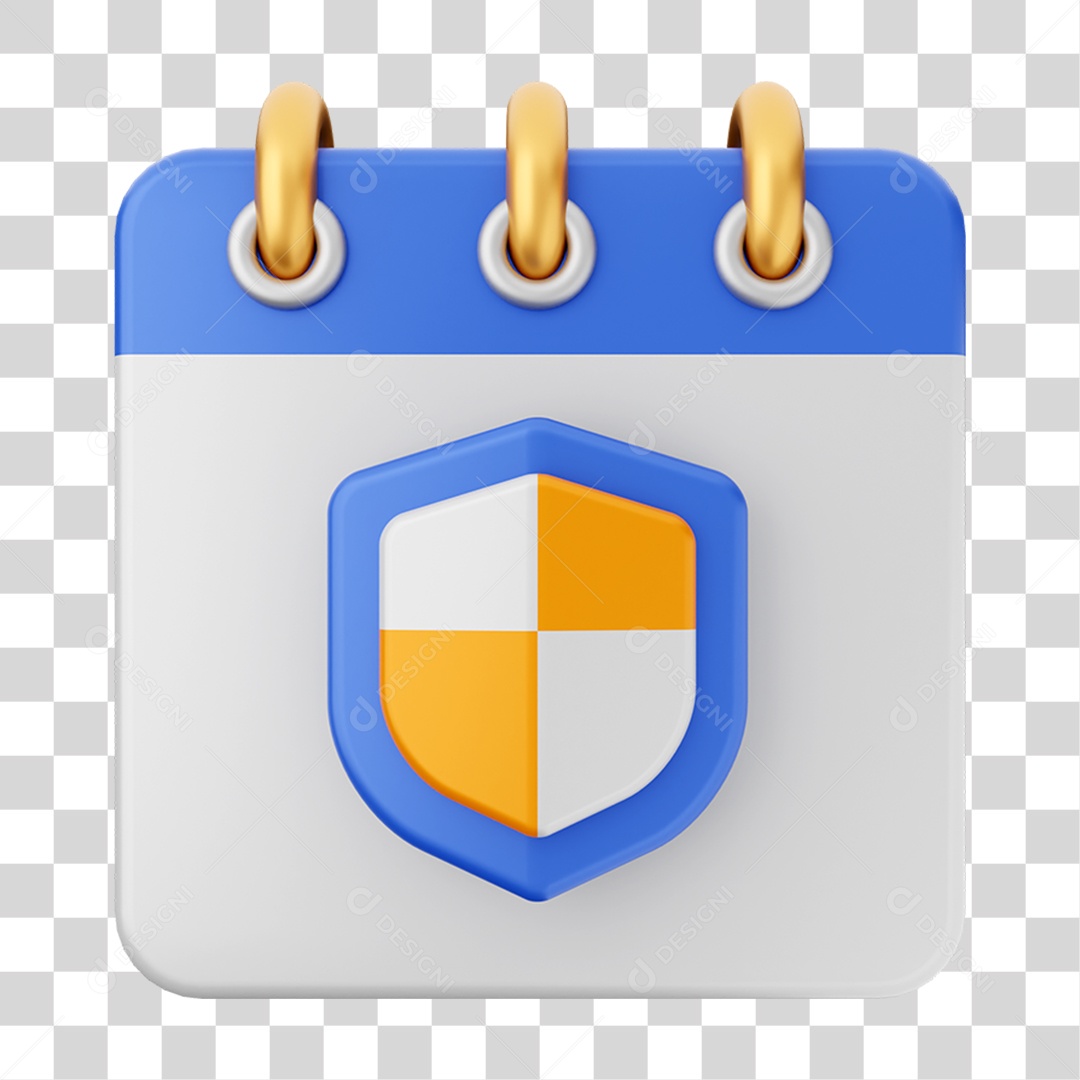 Elemento 3D Calendário para Composição PNG Transparente