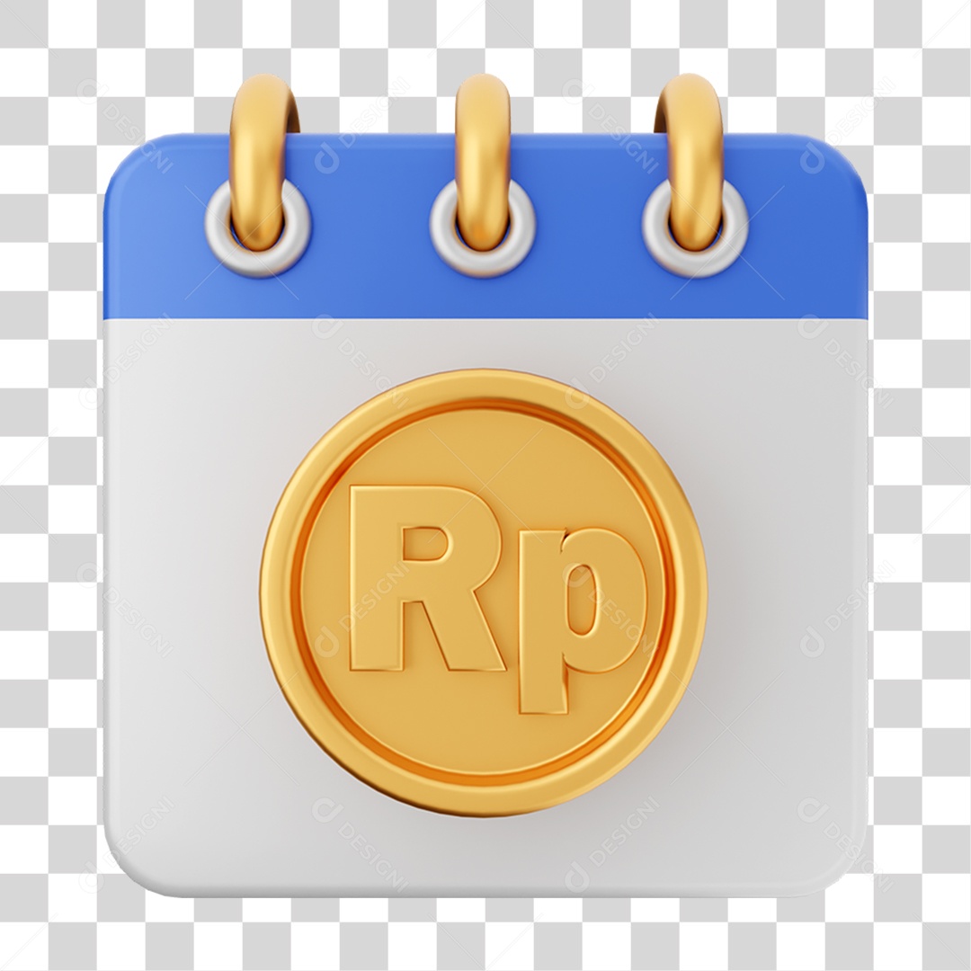 Elemento 3D Calendário para Composição PNG Transparente