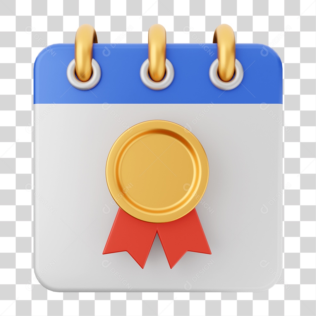 Elemento 3D Calendário para Composição PNG Transparente