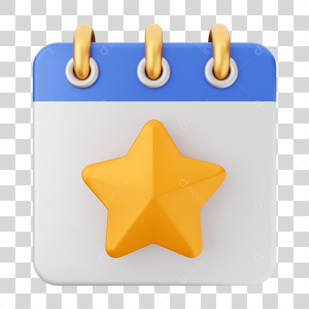 Elemento 3D Calendário para Composição PNG Transparente