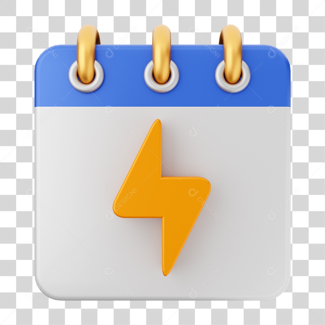 Elemento 3D Calendário para Composição PNG Transparente