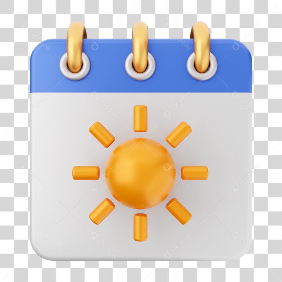 Elemento 3D Calendário para Composição PNG Transparente