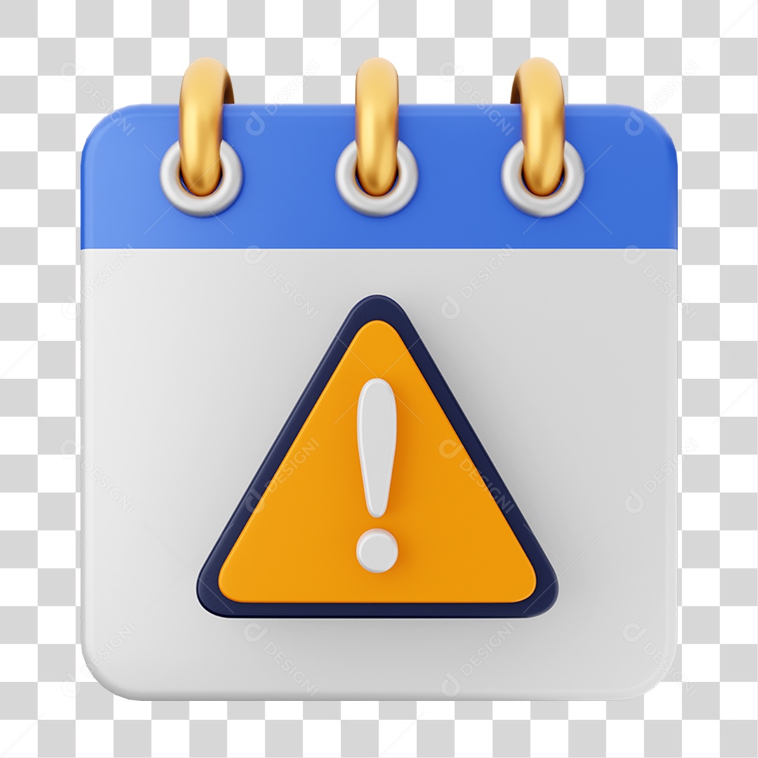 Elemento 3D Calendário para Composição PNG Transparente