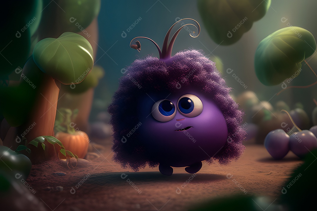 Personagem adorável e fofinha Beringela