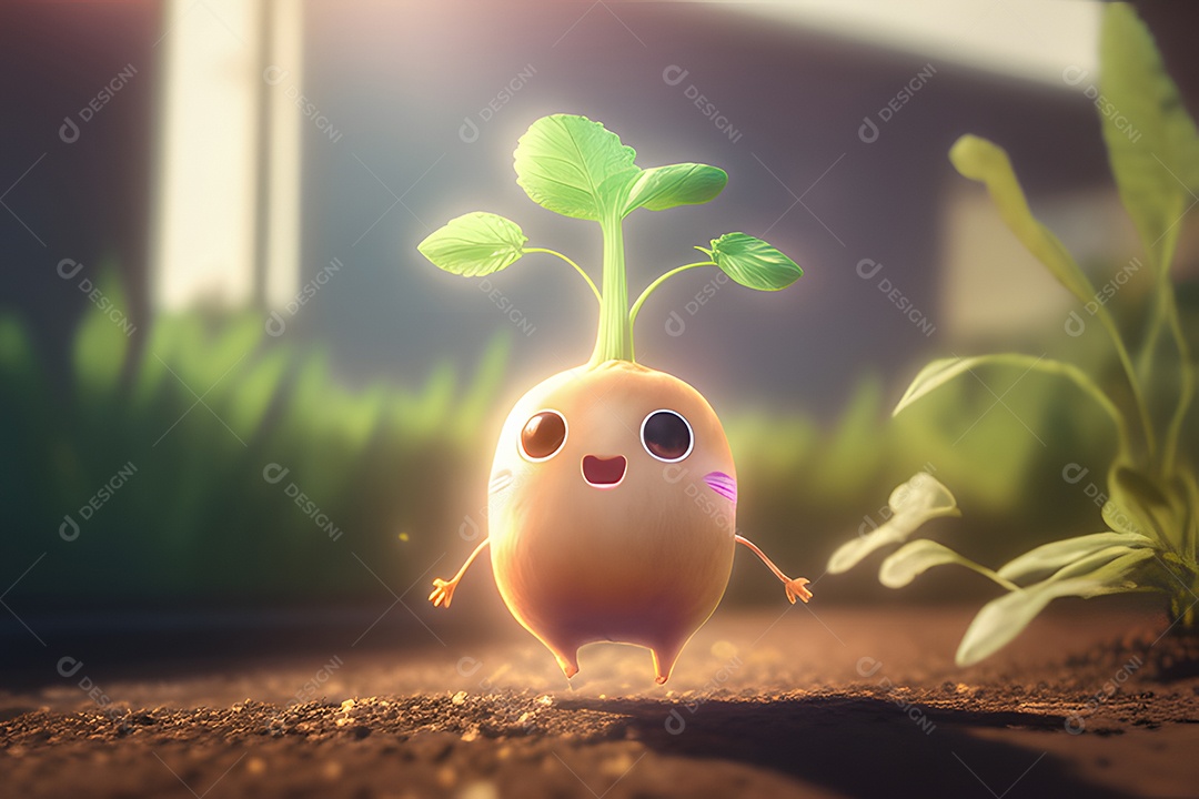 Personagem adorável e fofinho nabo