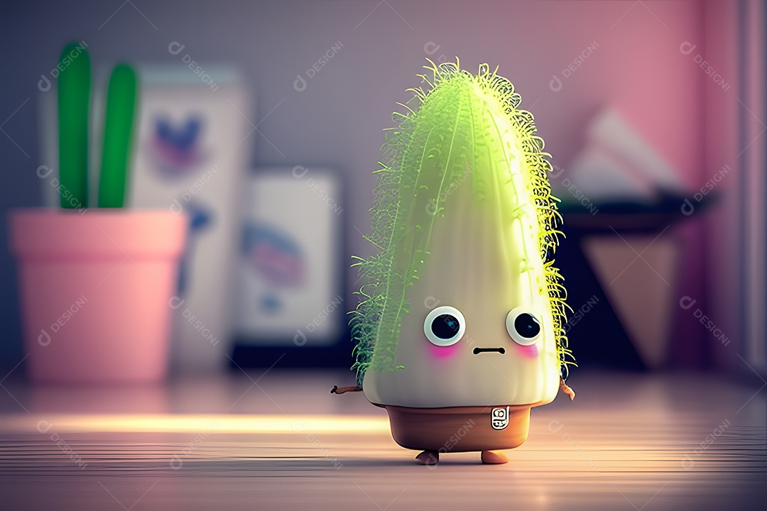 Personagem adorável e fofo aspargo