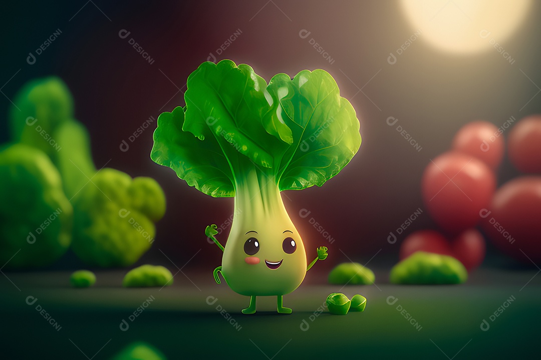 Personagem adorável e simpátic mini acelga