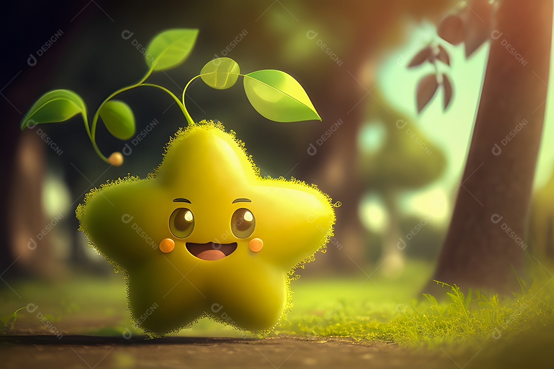 Personagem adorável e simpática carambola