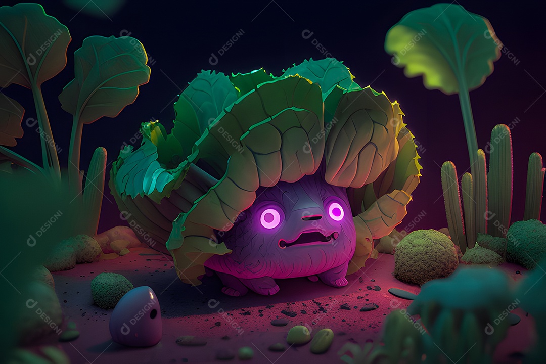 Personagem adorável e simpática couve