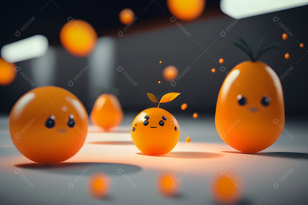 Personagem adorável e simpática laranjinha