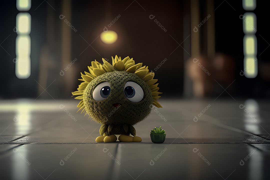 Personagem adorável e simpática mini alcachofra