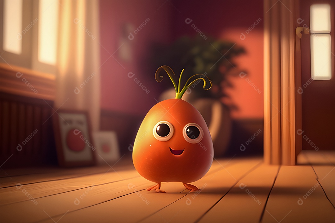 Personagem adorável e simpática mini cenourinha