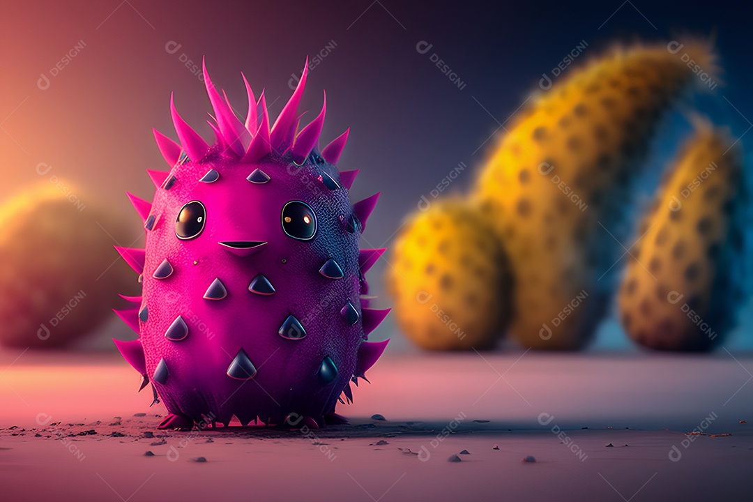 Personagem adorável e simpática pitaya