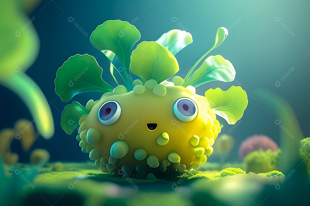 Personagem adorável e simpática rúcula