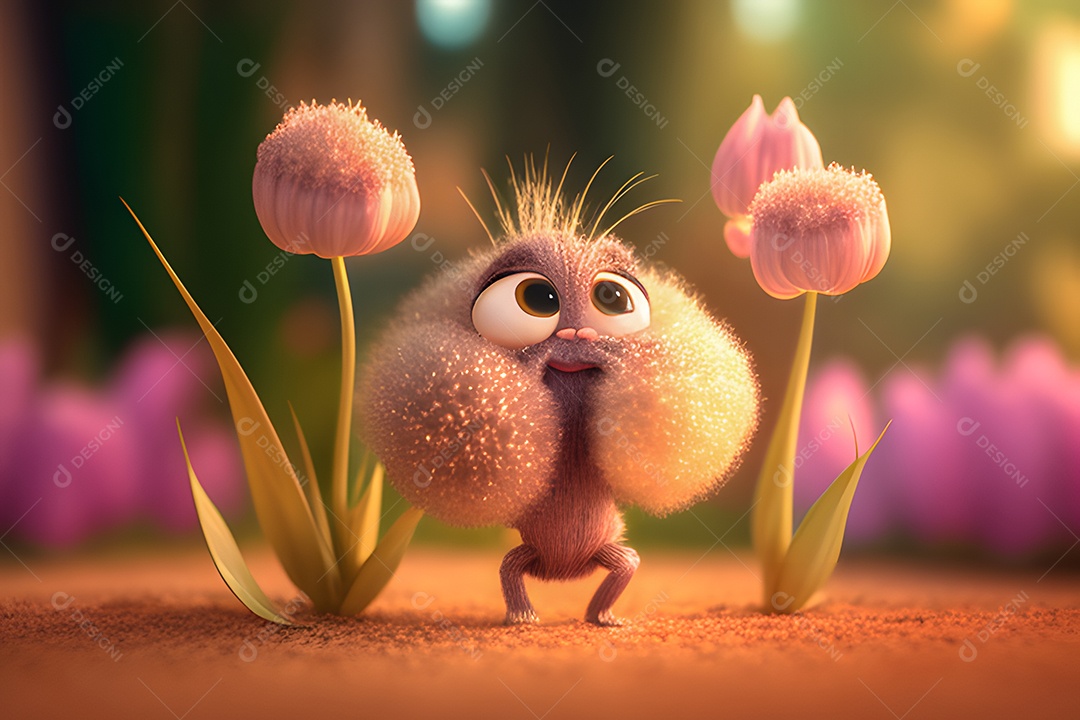 Personagem adorável e simpático cabeça de alho