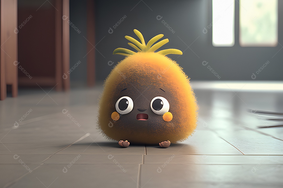 Personagem adorável e simpático kiwi