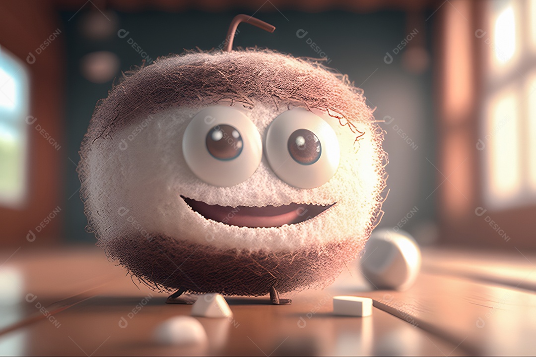 Personagem adorável e simpático senhor côco