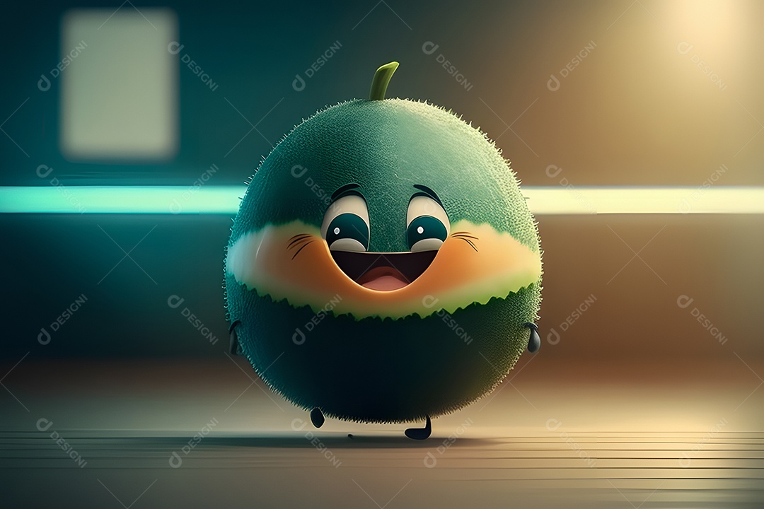 Personagem adorável e simpático senhor melão