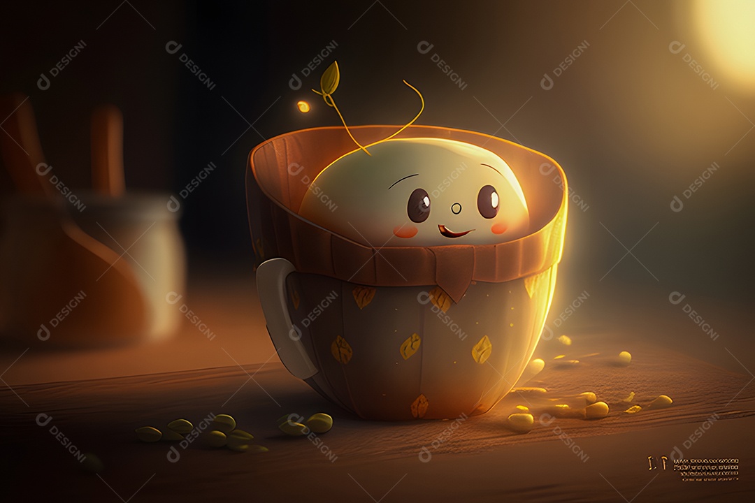 Personagem adorável feijão