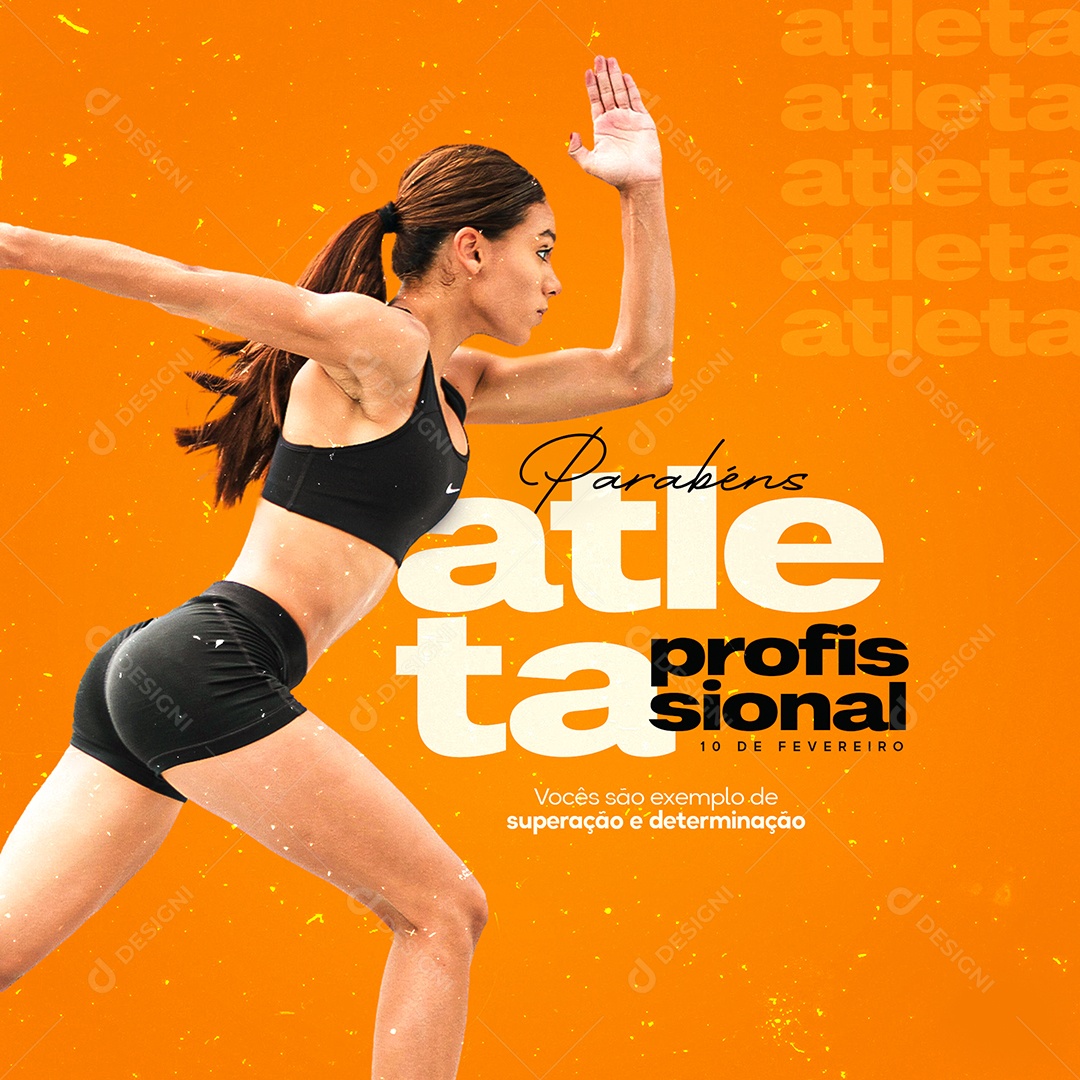 Vocês são Exemplo de Superação e Determinação Parabéns Dia Do Atleta Social Media PSD Editável