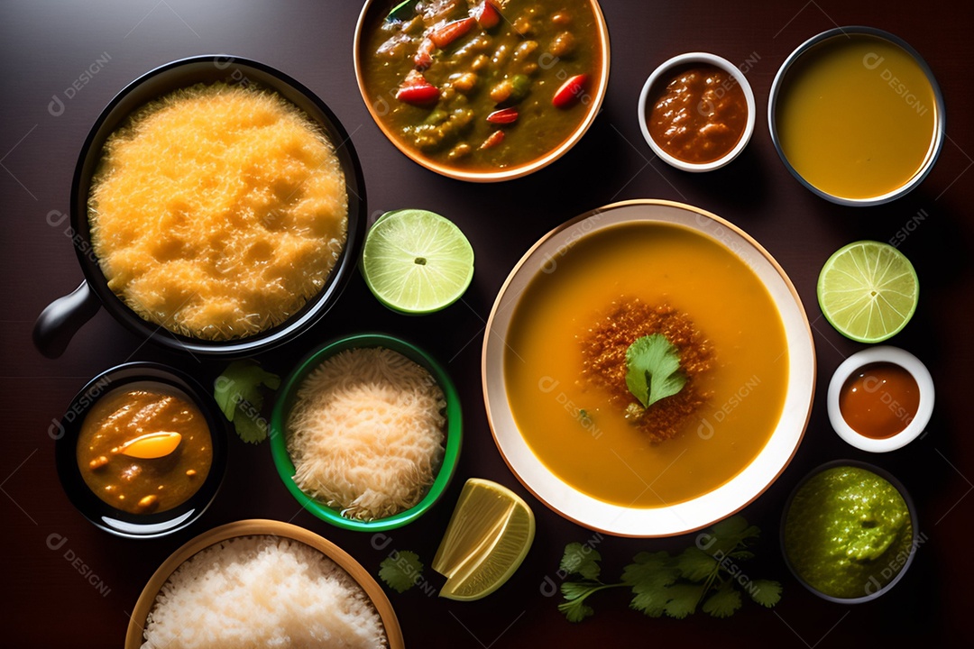 Deliciosa refeição com acompanhamentos