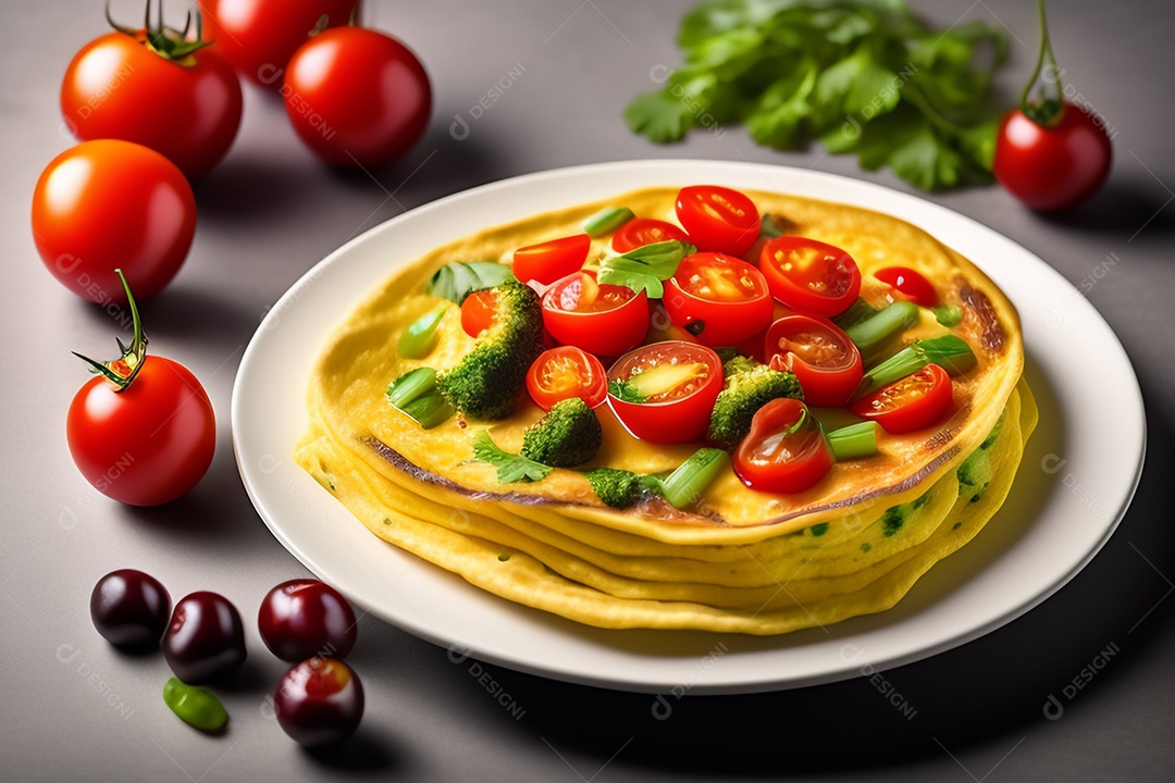 Deliciosa omelete com vegetais