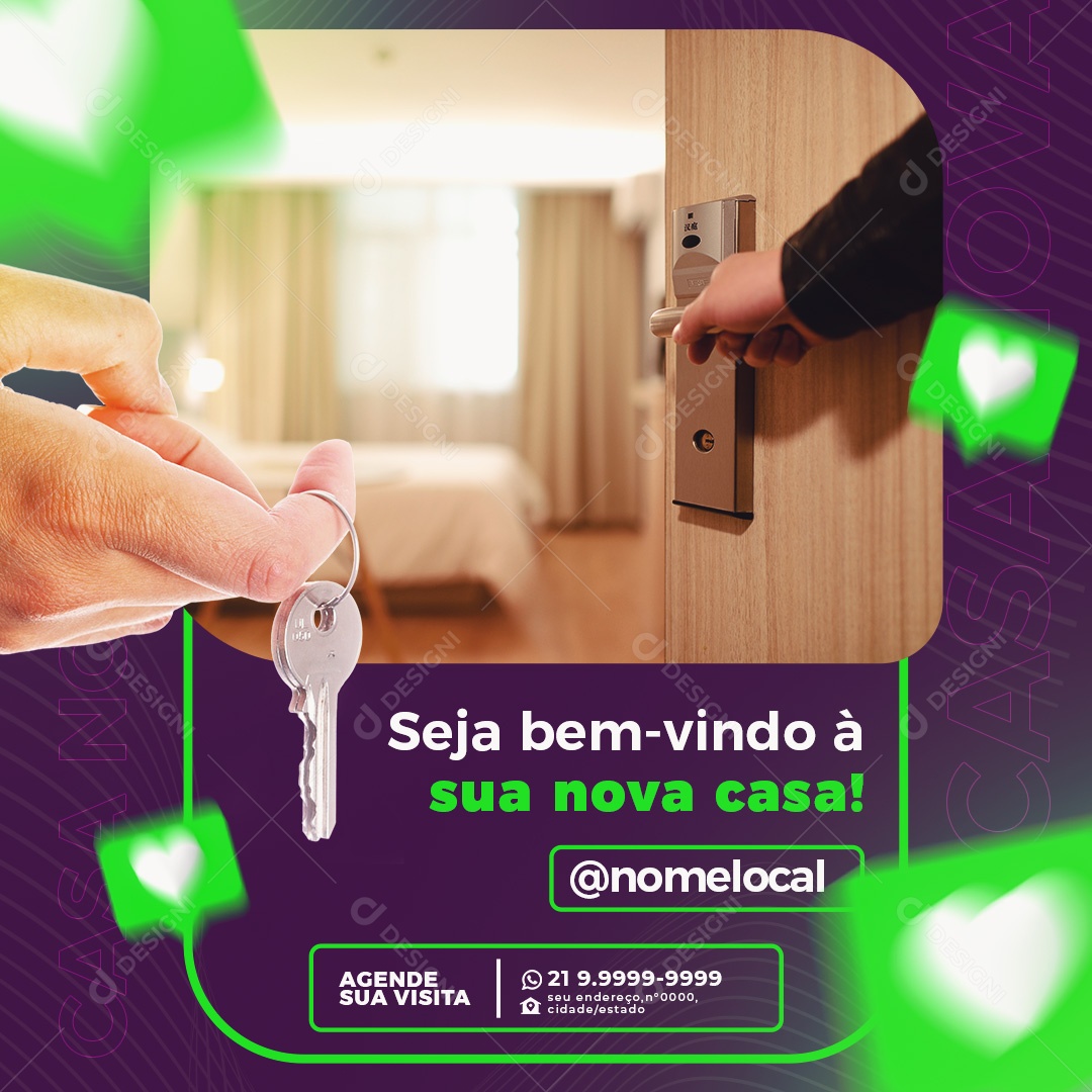 Seja Bem Vindo à Sua Nova Casa Imobiliária Social Media PSD Editável