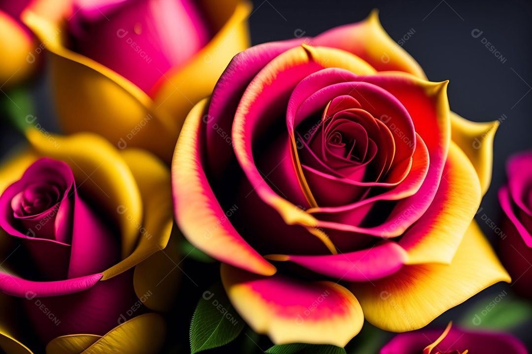 Lindas rosas coloridas