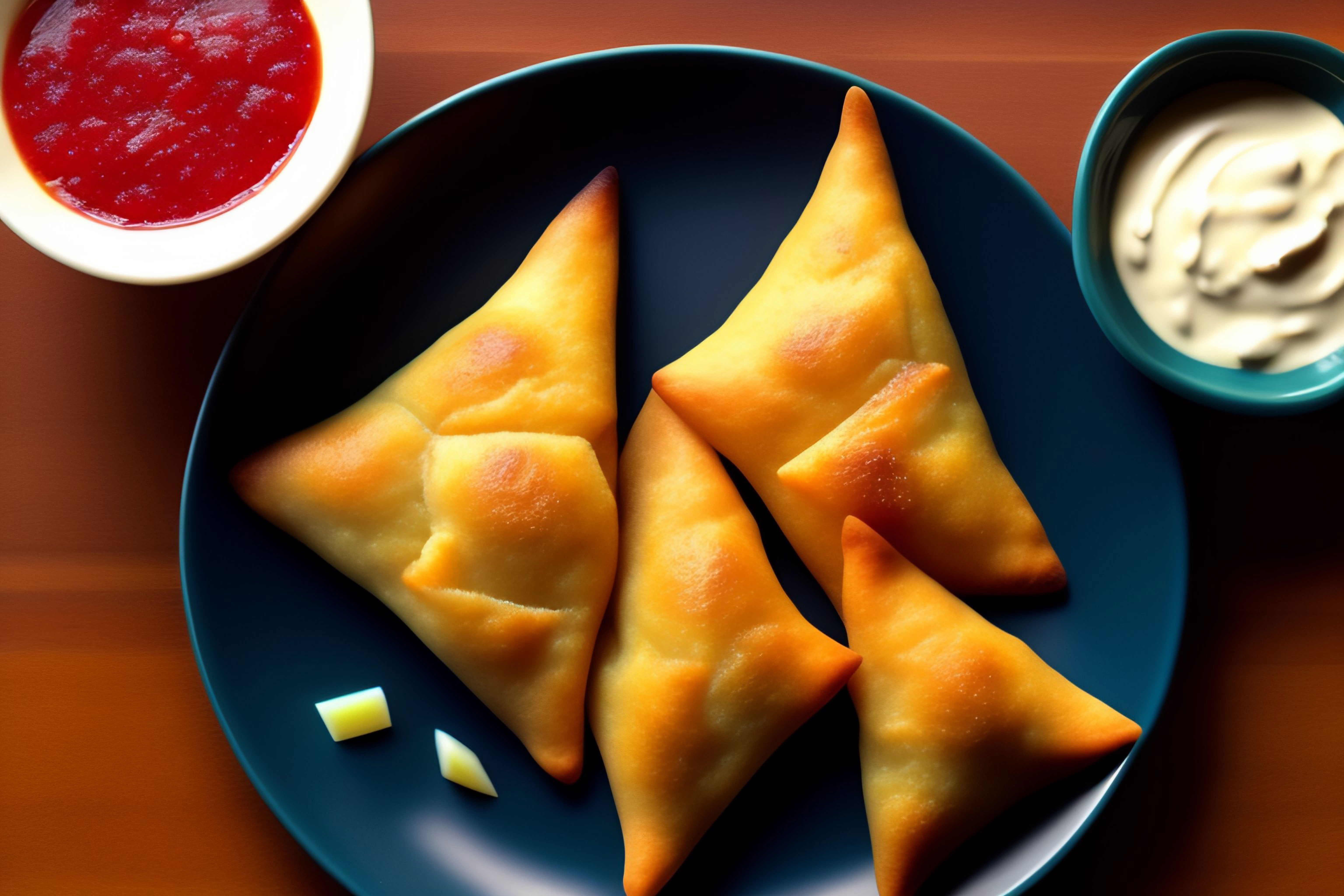 Delicioso lanche com tigela de molho