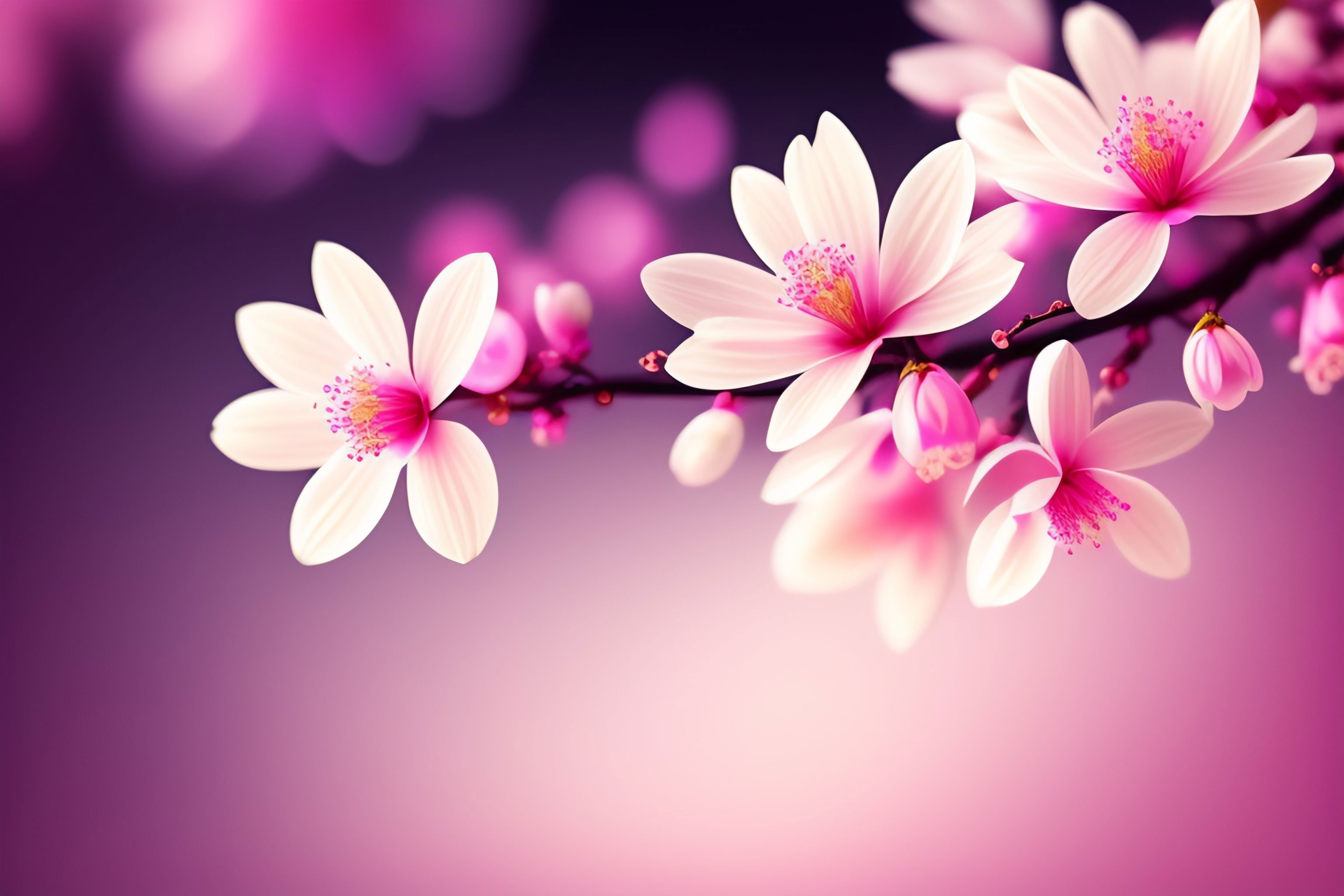 Linda flor de cerejeira sobre fundo rosa