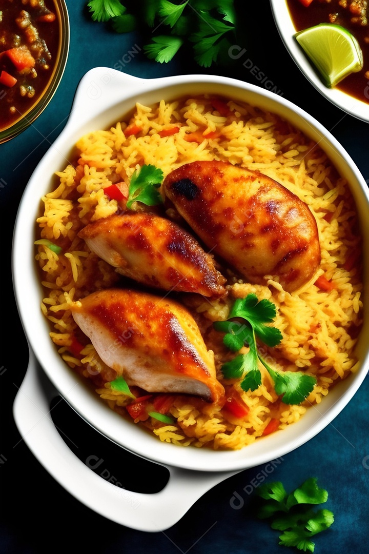 Deliciosa refeição com frango grelhado