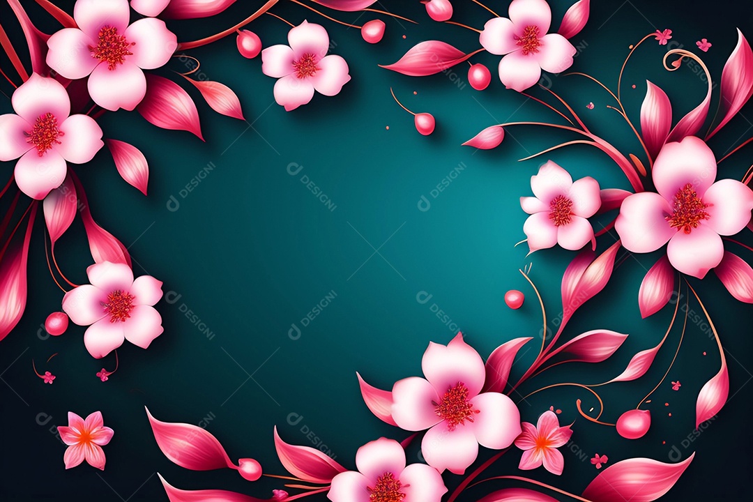 Background de lindas flores de cerejeira