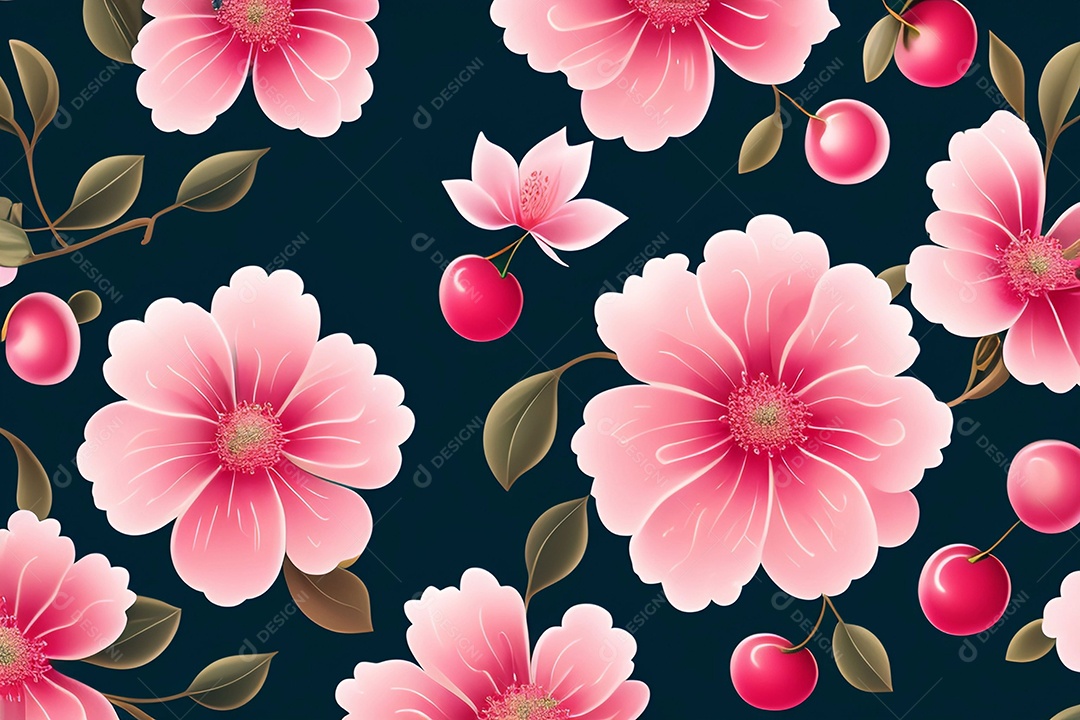 Background de lindas flores de cerejeira