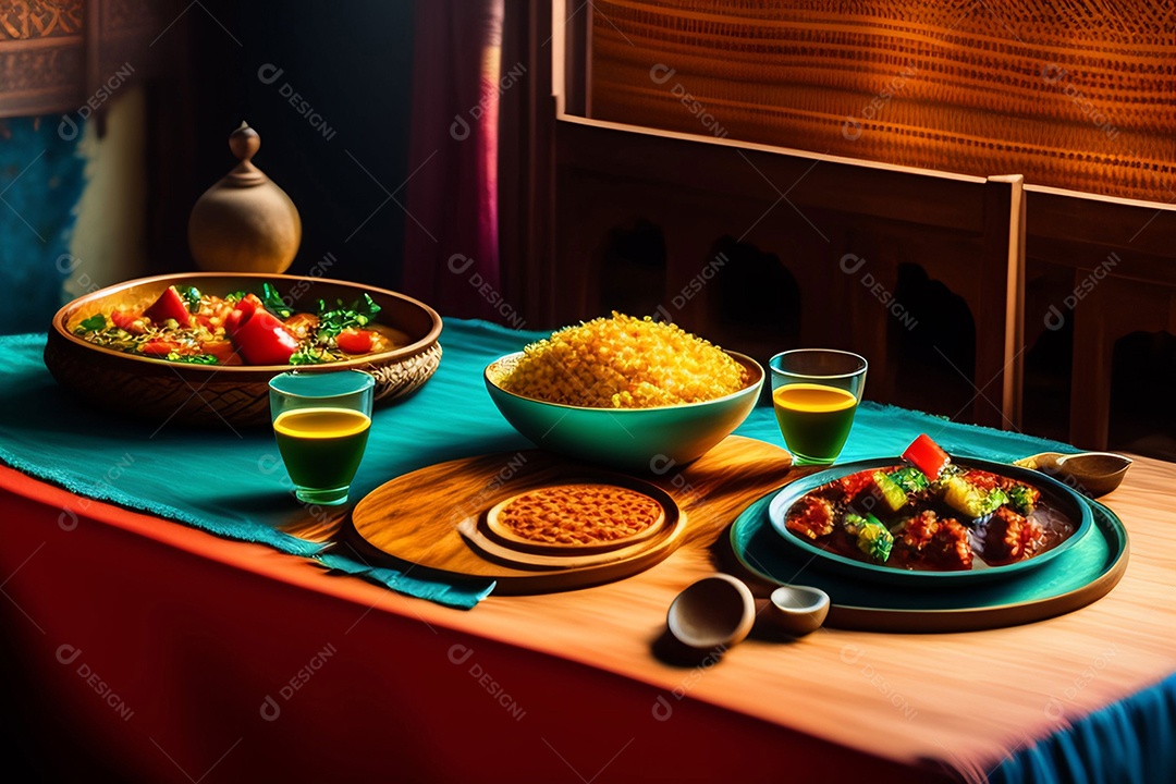 Deliciosa comida típica de Marrocos