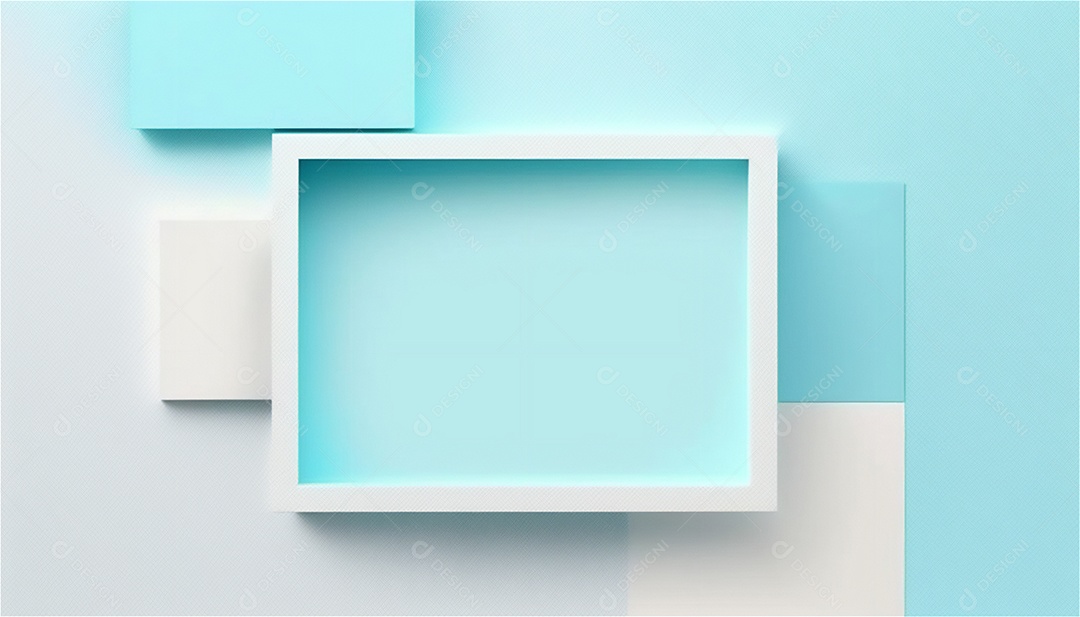 Modelo de plano de fundo de textura de papel vazio azul pastel, banner para publicidade. Formas geométricas retangulares recursos gráficos