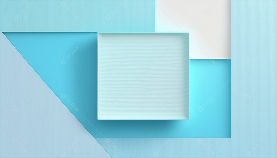 Modelo de plano de fundo de textura de papel vazio azul pastel, banner para publicidade. Formas geométricas retangulares recursos gráficos