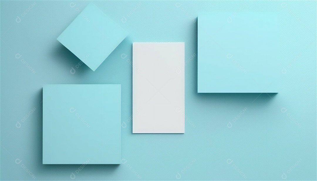 Modelo de plano de fundo de textura de papel vazio azul pastel, banner para publicidade. Formas geométricas retangulares recursos gráficos