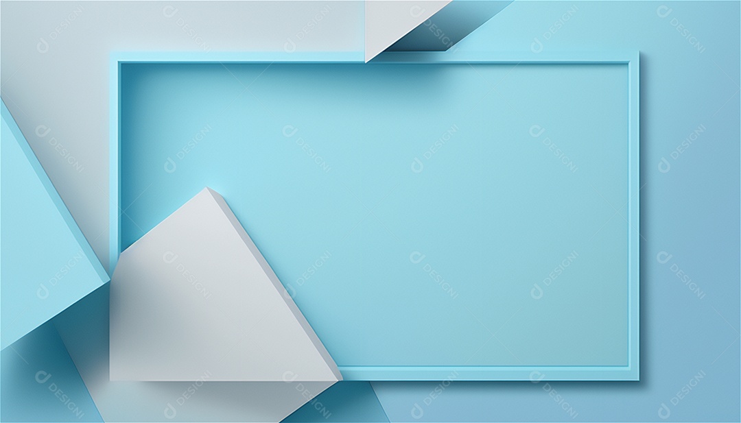 Modelo de plano de fundo de textura de papel vazio azul pastel, banner para publicidade. Formas geométricas retangulares recursos gráficos