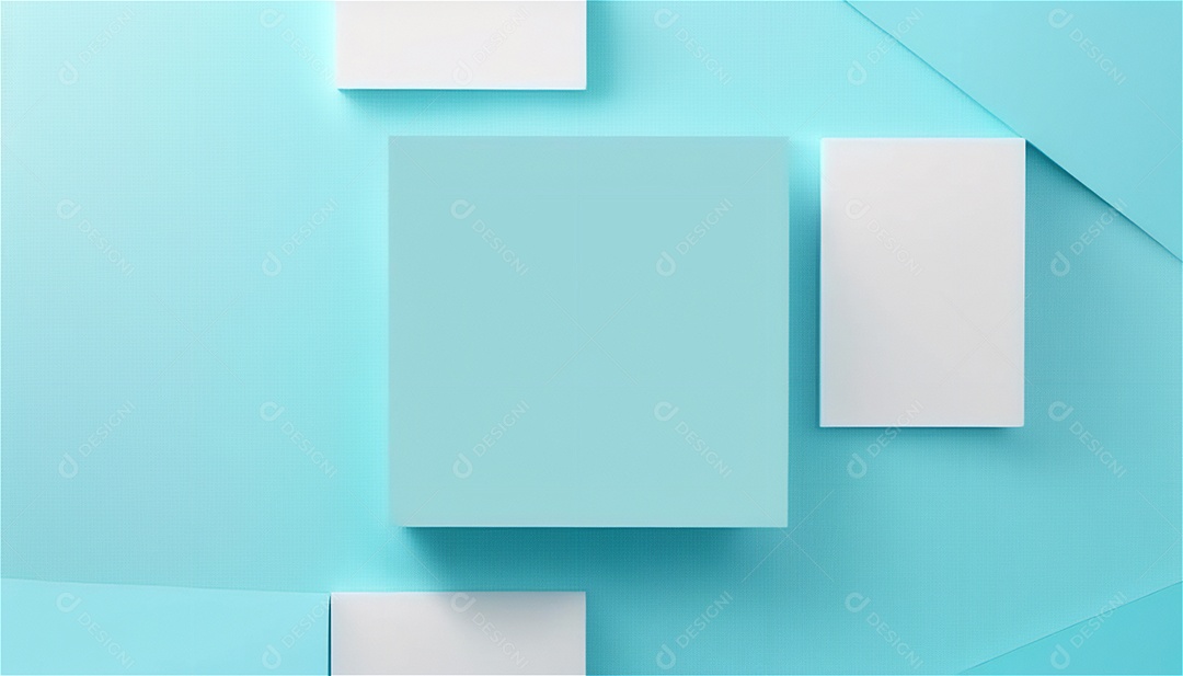 Modelo de plano de fundo de textura de papel vazio azul pastel, banner para publicidade. Formas geométricas retangulares recursos gráficos