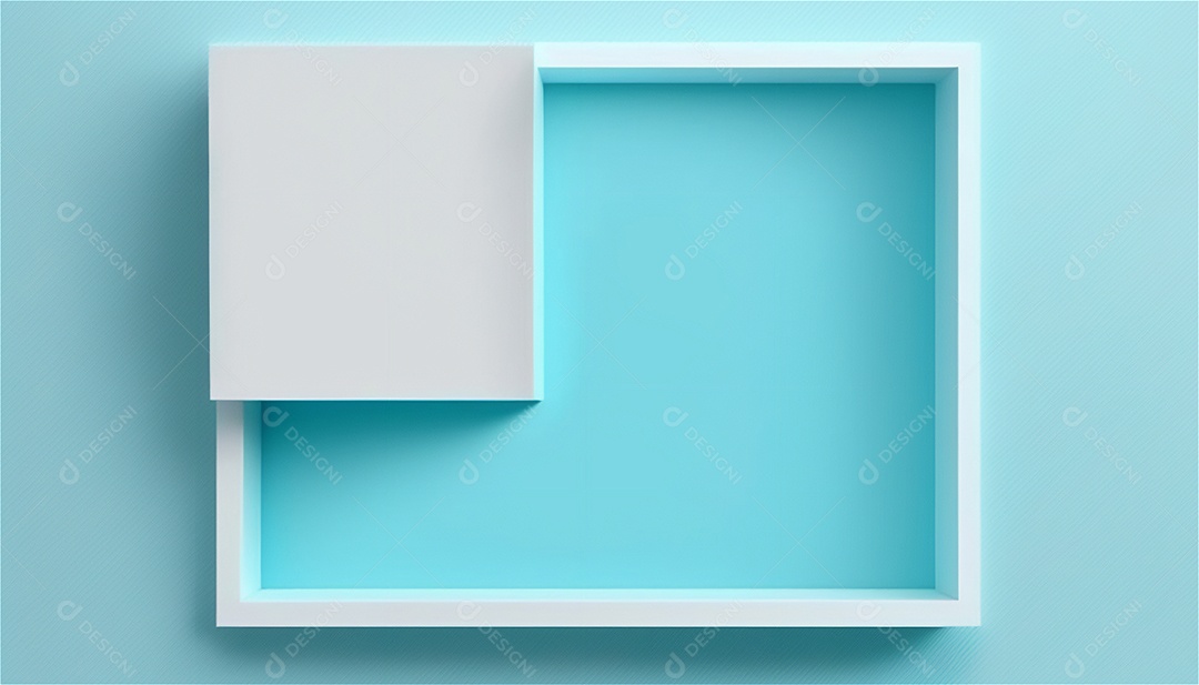 Modelo de plano de fundo de textura de papel vazio azul pastel, banner para publicidade. Formas geométricas retangulares recursos gráficos