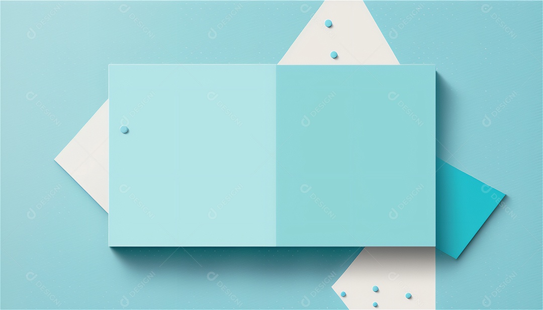 Modelo de plano de fundo de textura de papel vazio azul pastel, banner para publicidade. Formas geométricas retangulares recursos gráficos