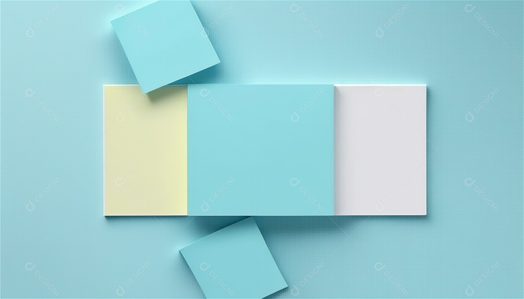 Modelo de plano de fundo de textura de papel vazio azul pastel, banner para publicidade. Formas geométricas retangulares recursos gráficos